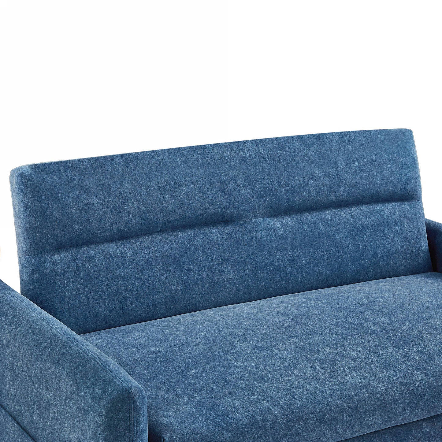 55.1 Blue Pull Out Sleeper Loveseat Sofa Bed with Adjustable Backrest and USB Ports