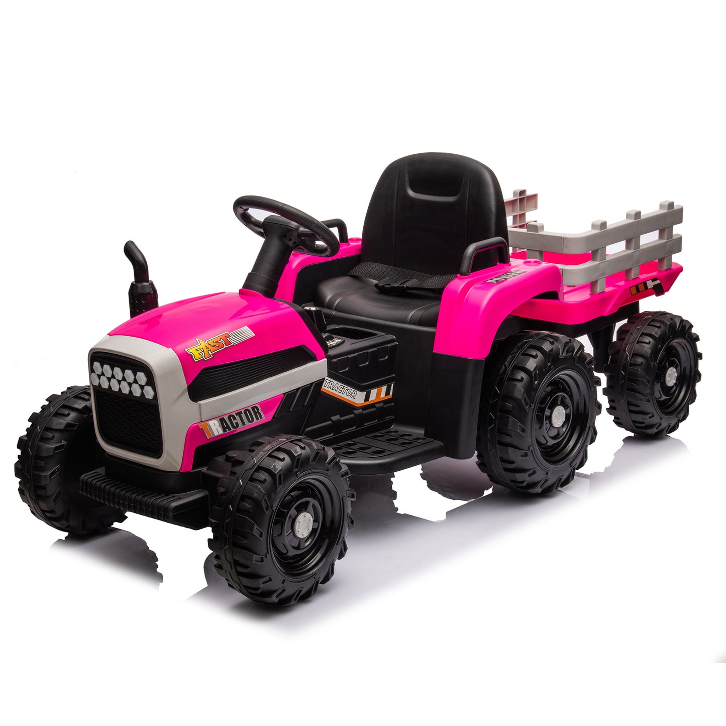 Electric Ride-On Tractor with Remote Control and Realistic Farm Experience, 12V Battery Powered Toy with Two-Speed Control and Safety Features