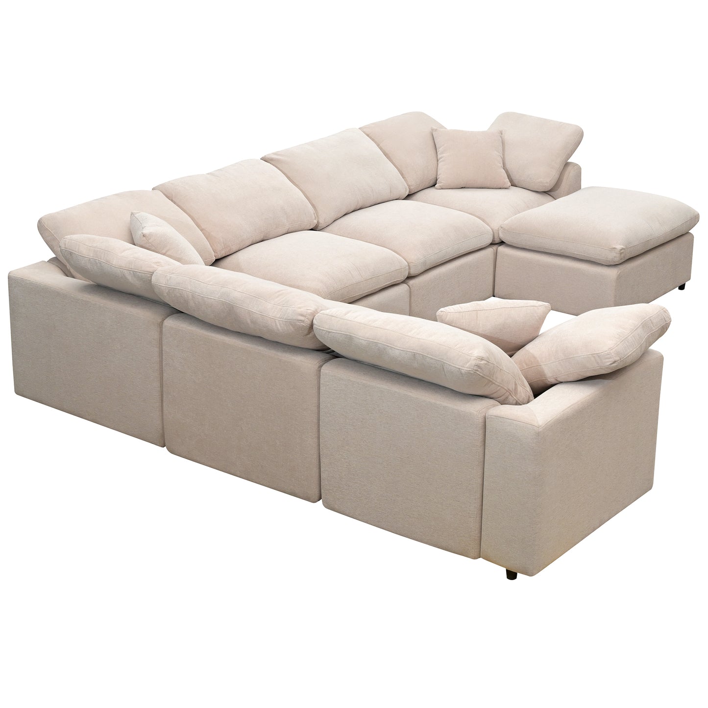 U_Style Oversized Modular Sectional Sofa with Ottoman L Shaped Corner Sectional for Living Room, Office, Spacious Space