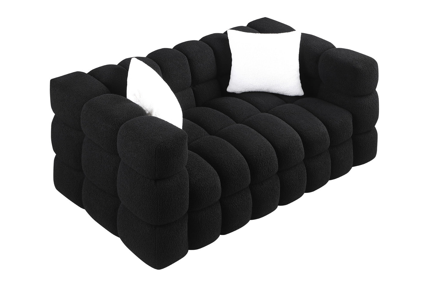 Marshmallow Boucle Sofa - 3 Seater, White, Designed for USA Body Structure