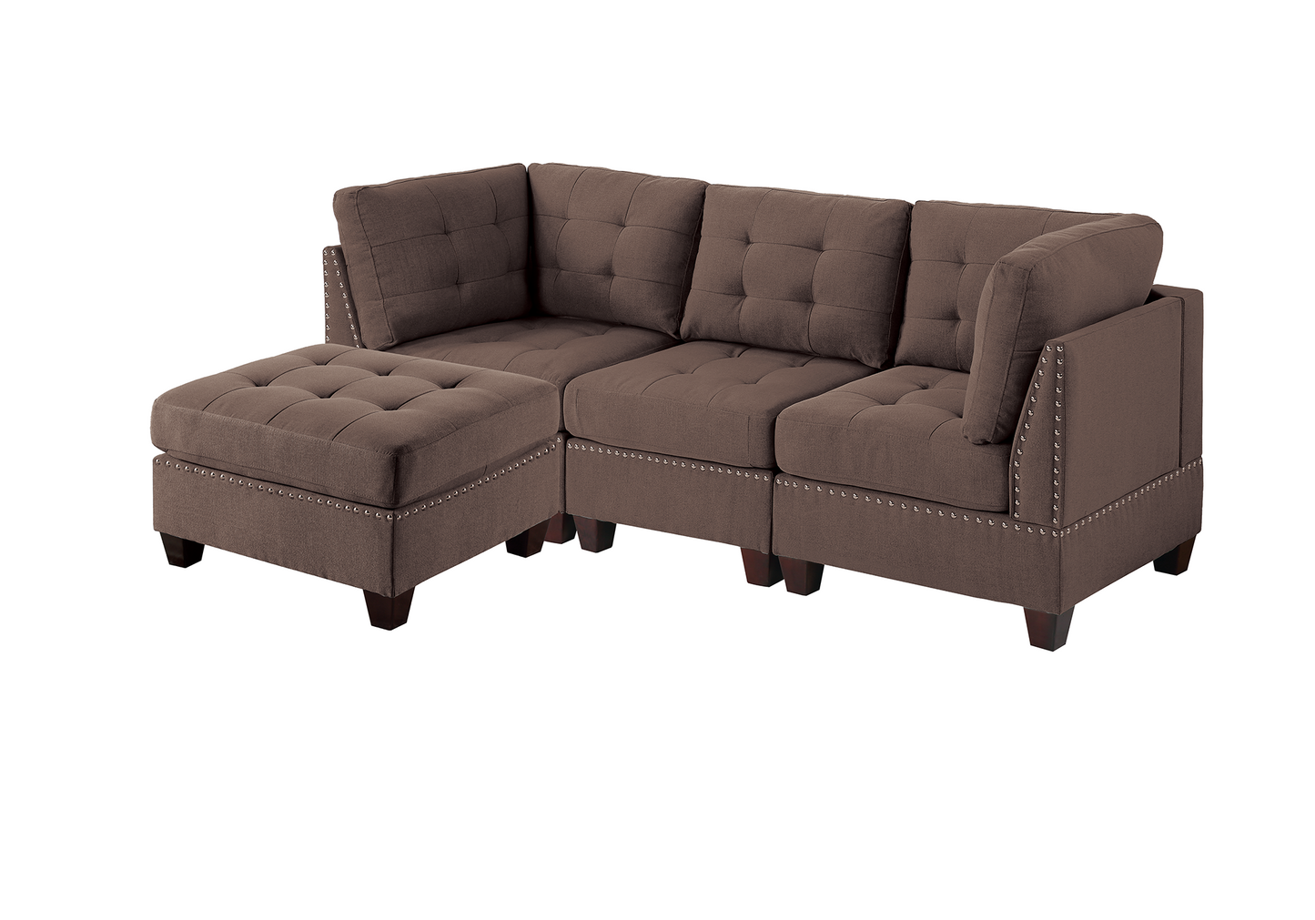 Black Coffee Modular Sofa Set - 4 Pieces