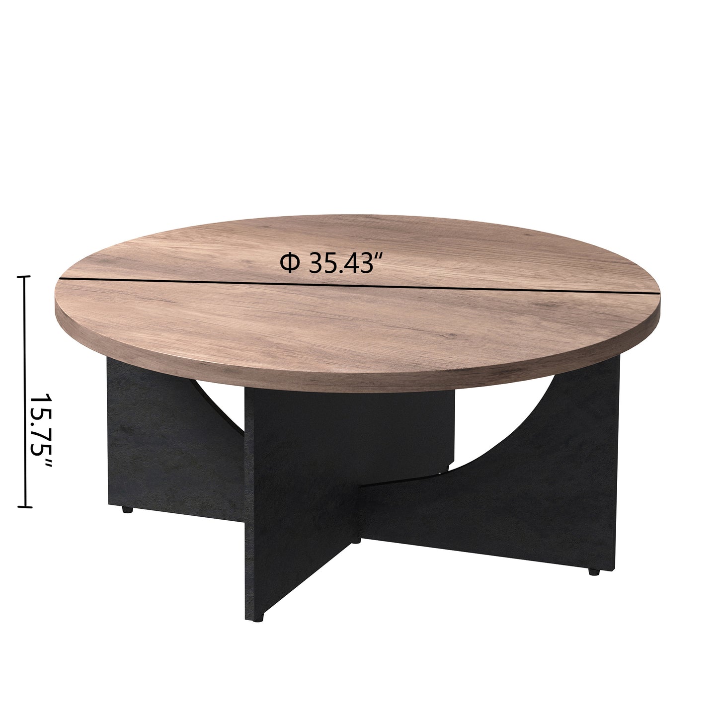 Stylish 35 Inch Modern Retro Round Coffee Table for Your Living Room and Bedroom