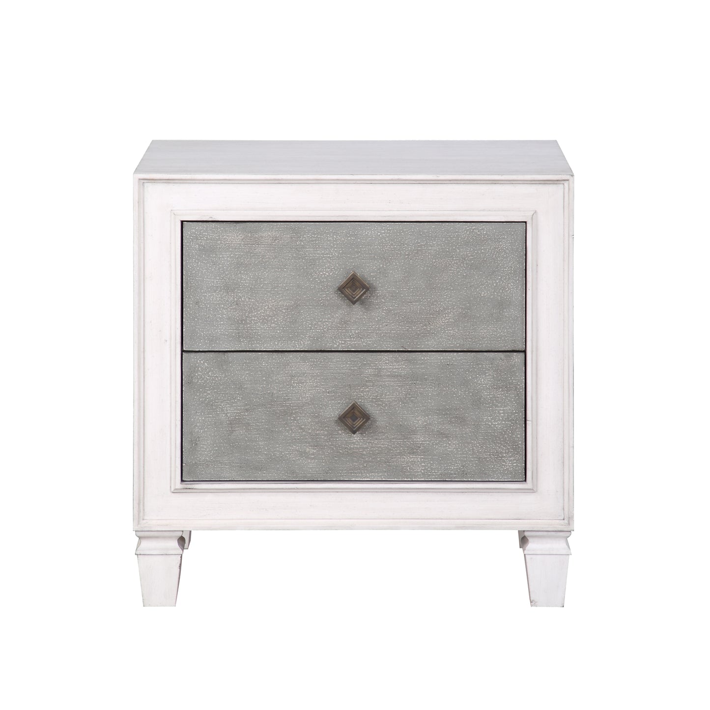 Katia Nightstand in Rustic Gray & White Finish BD00661