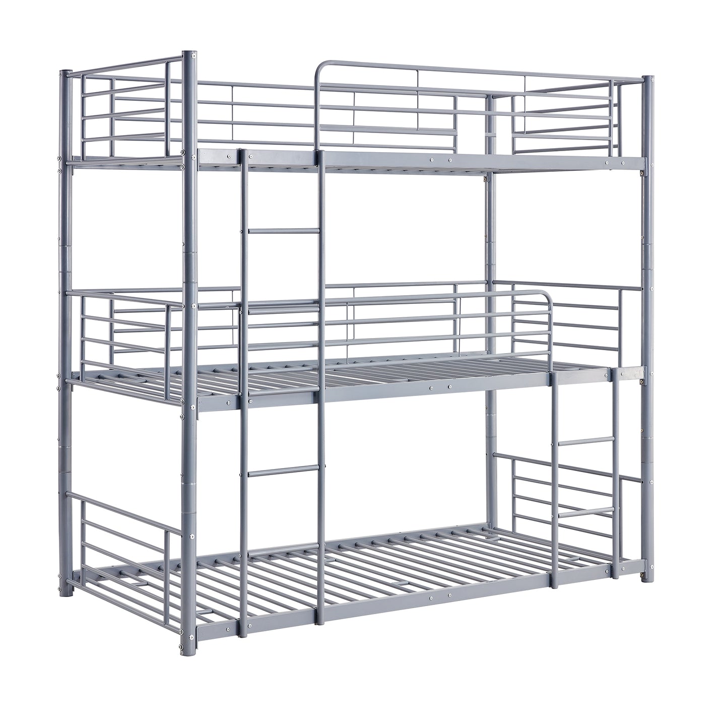 Twin-Twin-Twin Triple Bed with Built-in Ladder, Divided into Three Separate Beds,Gray(OLD SKU:LP000197AAE)