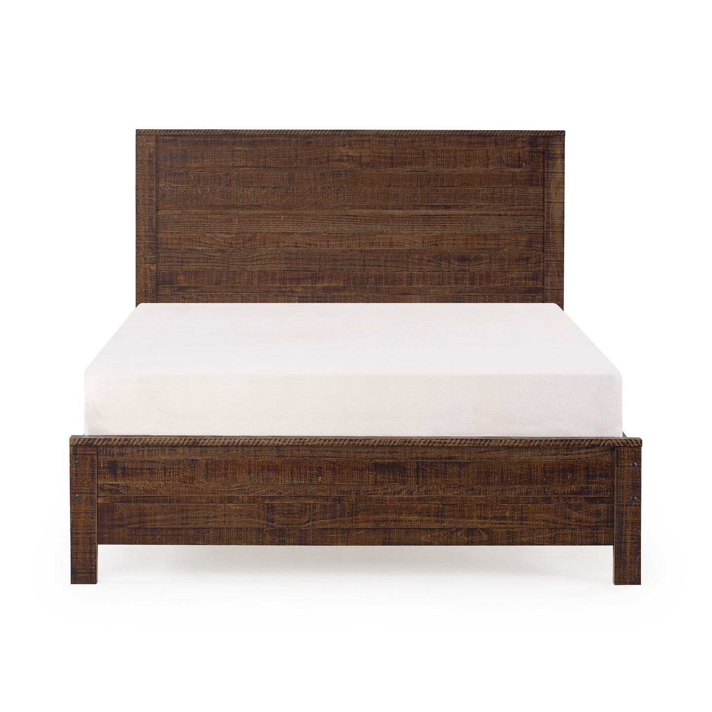 Albany Solid Wood Full Bed Frame with Headboard, Heavy Duty Modern Rustic Full Size Bed Frames, Box Spring Needed