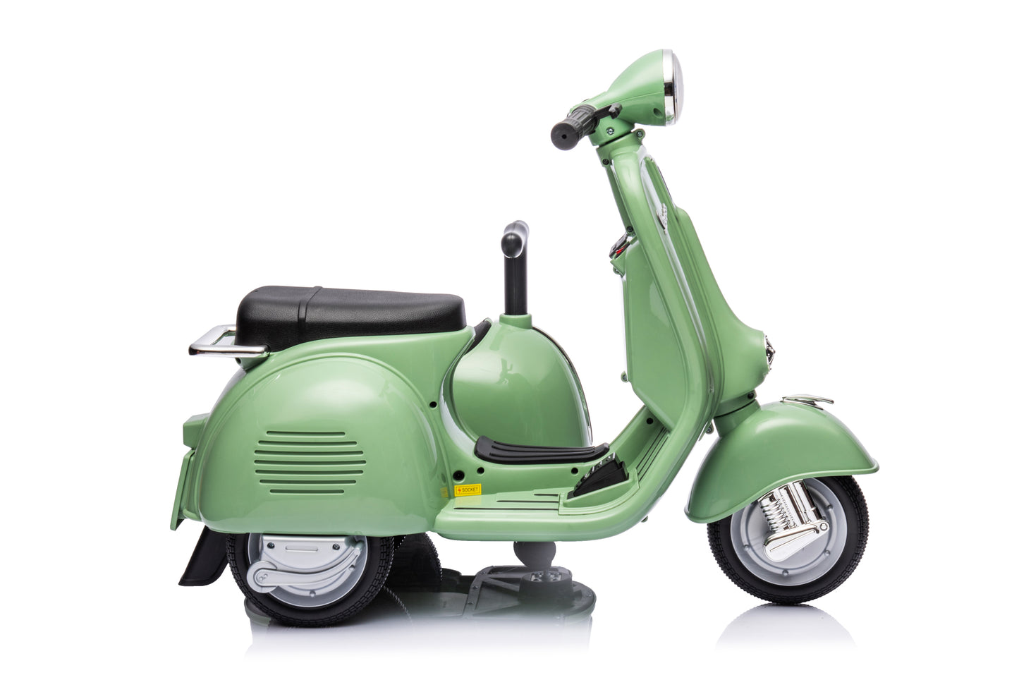 6V LICENSED Vespa Scooter Motorcycle with Side Car for kids, Green