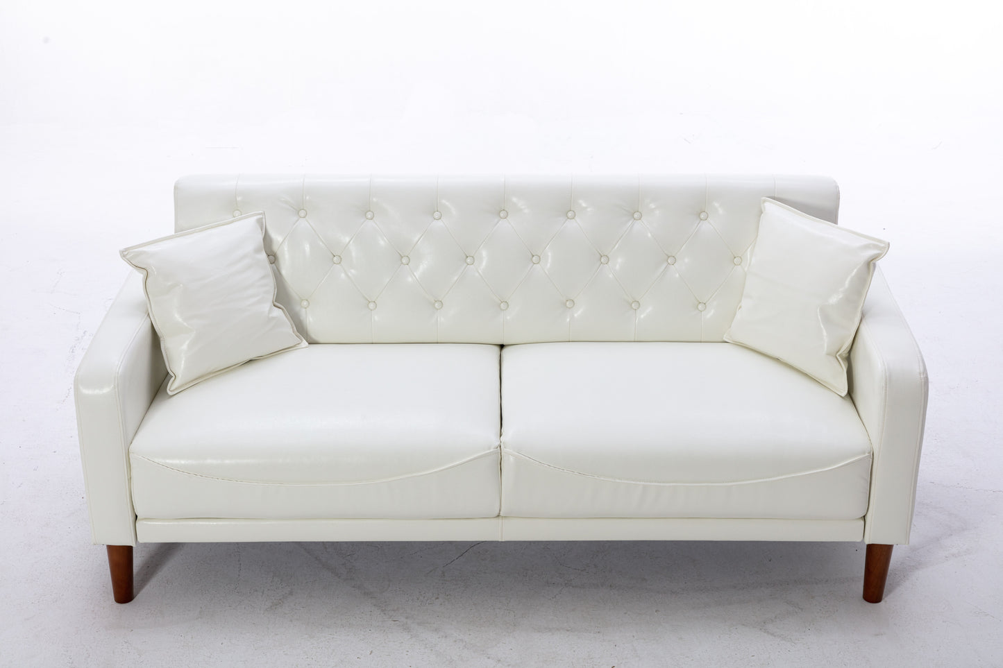 2047 Ivory PU Leather Sofa for Luxurious Living