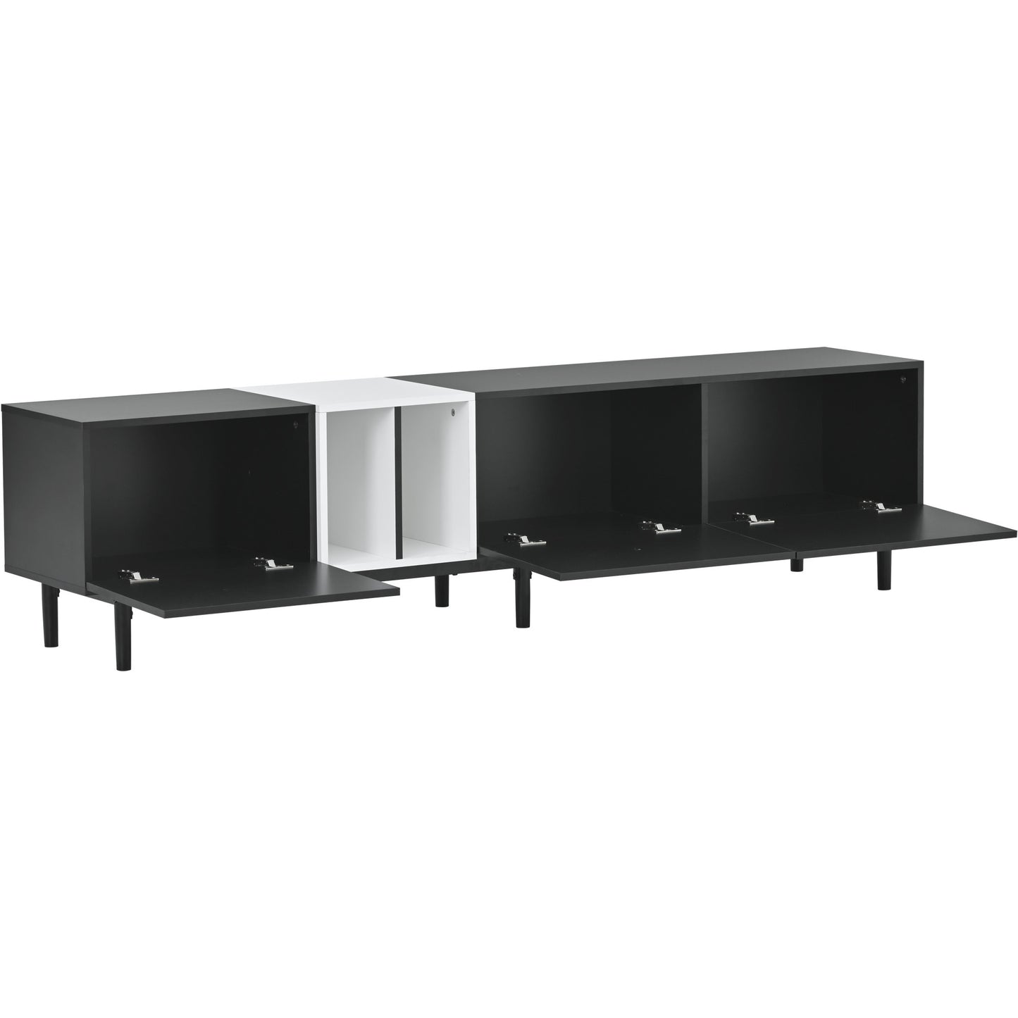 Contemporary TV Stand with 3 Doors for 80'' TV, Media Console Table, Entertainment Center with Spacious Storage Cabinet for Living Room, Bedroom