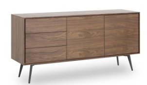 Stylish Walnut Sideboard and Buffet Cabinet with Ample Storage and Anti-Topple Design