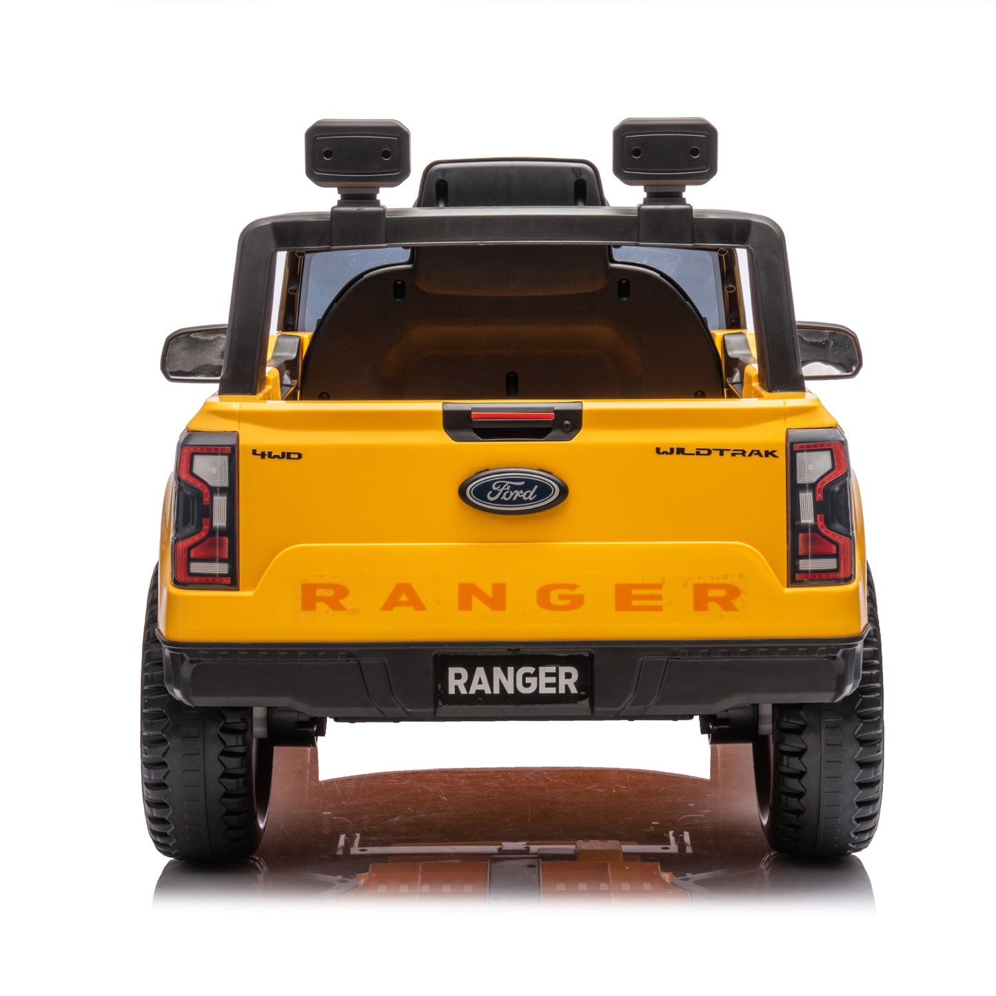 12V Kids Ride On Car W/Parents Remote Control,Licensed Ford Ranger,2WD,Rear wheel suspension,Low Start,Headlight,Horn,MP3,Bluetooth,Adjustable speed,Speed 1.86-4.97 mph for kids aged 3-6.