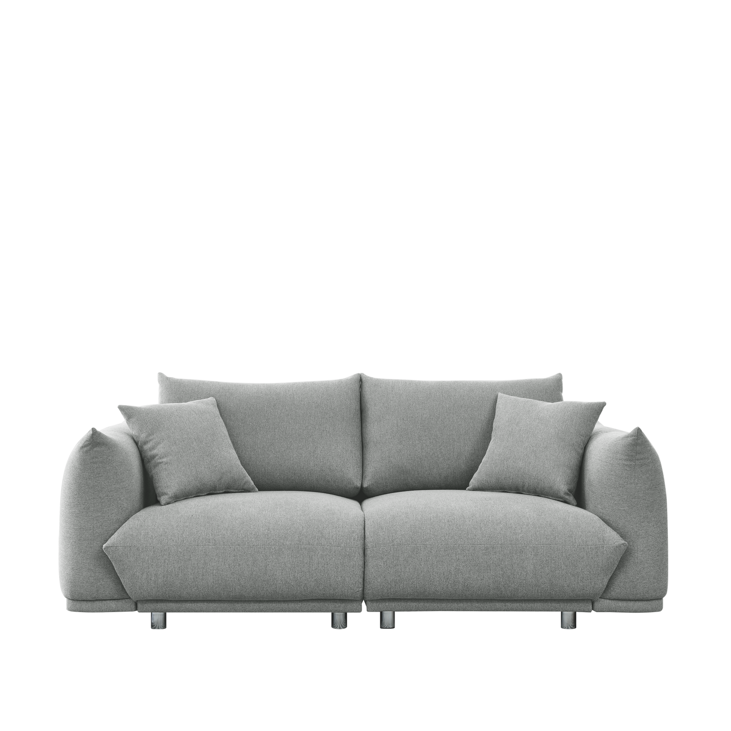 78.8'' Contemporary Sofa with Solid Wood Frame, Metal Legs, and 2 Pillows