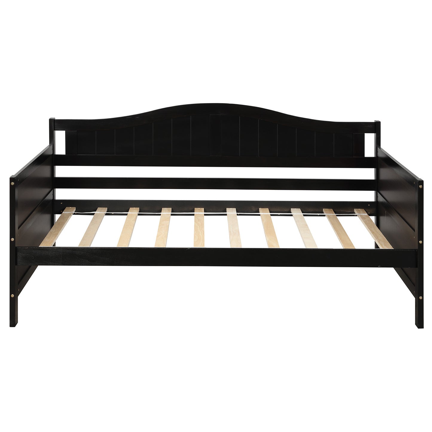 Twin Wooden Daybed with Trundle Bed, Sofa Bed for Bedroom Living Room, Espresso