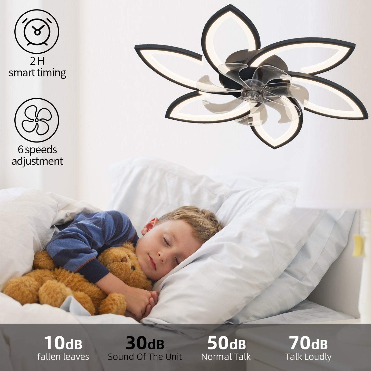 Modern 31-Inch Ceiling Fan with Dimmable LED Lights and Remote Control