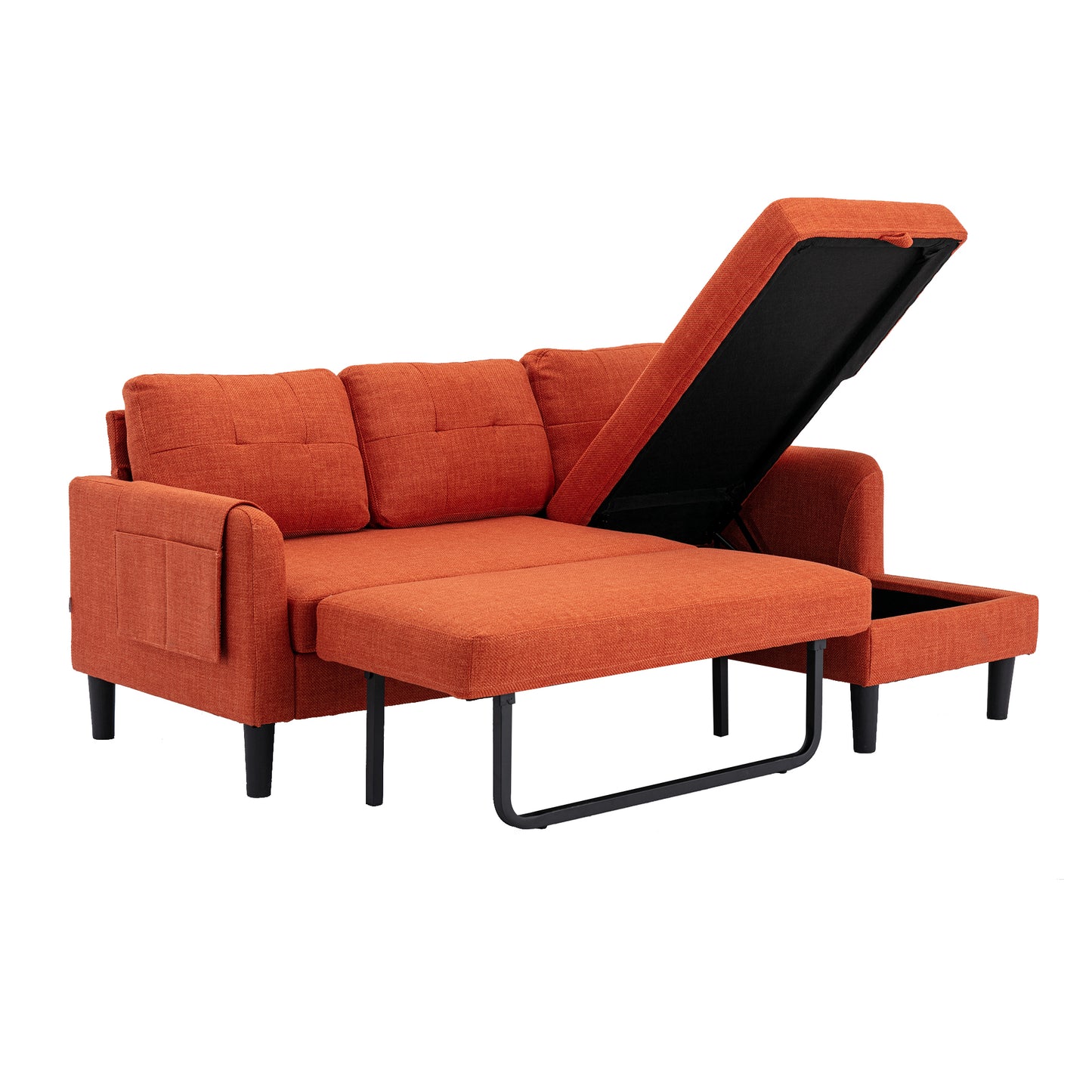 UNITED WE WIN Sectional Sofa Reversible Sectional Sleeper Sectional Sofa with Storage Chaise