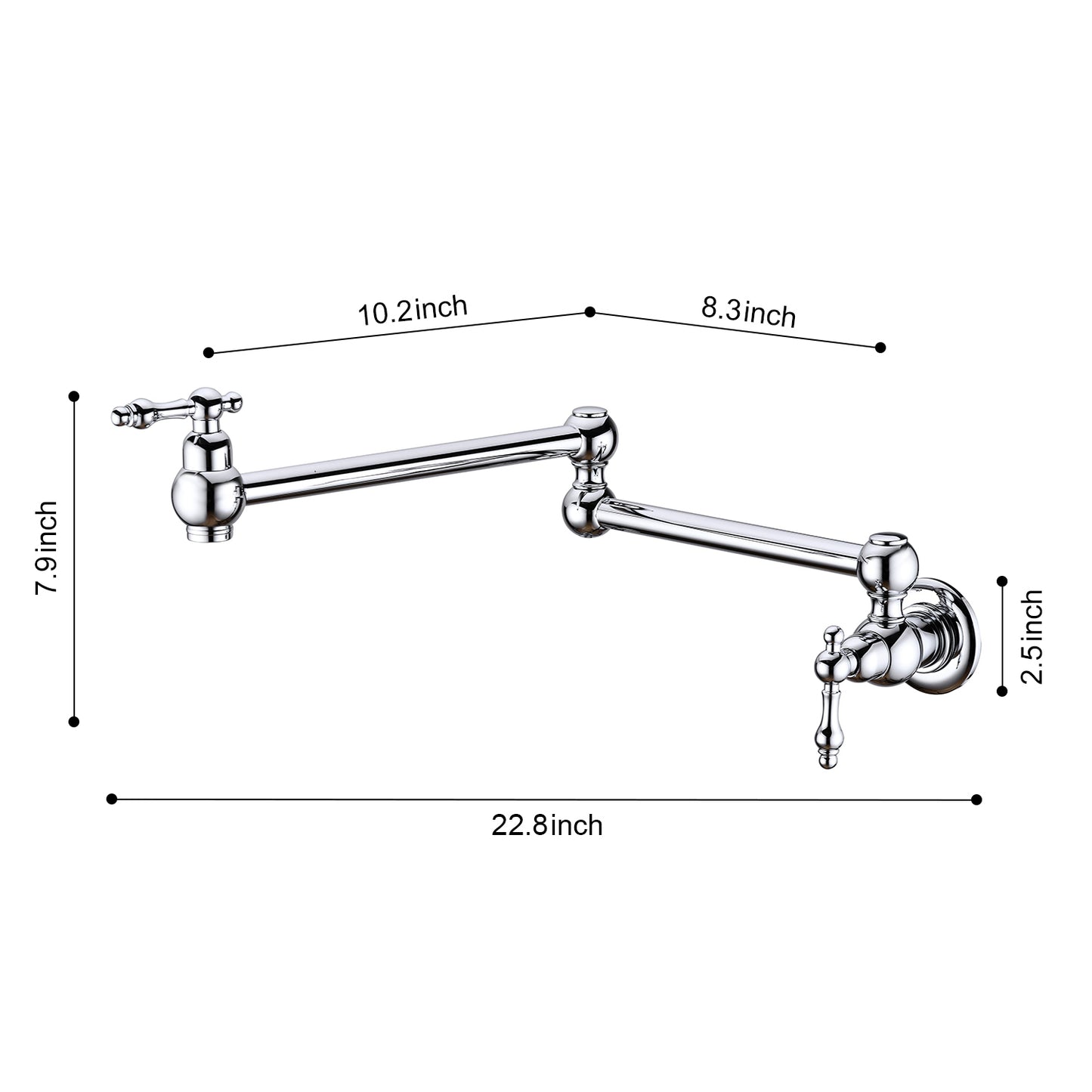 Wall Mount Folding Kitchen Pot Filler Faucet