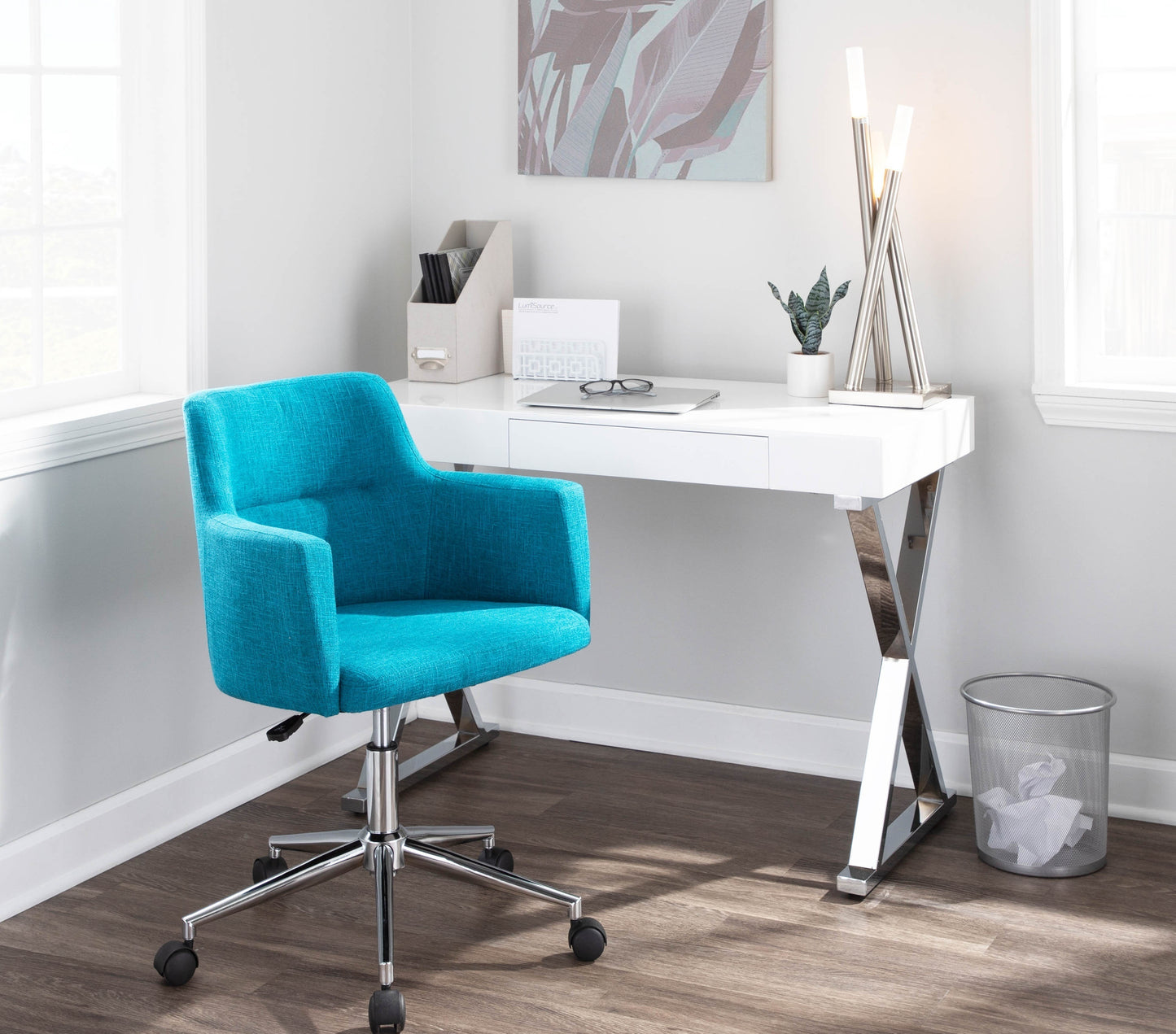 Andrew Contemporary Adjustable Office Chair in Teal by LumiSource