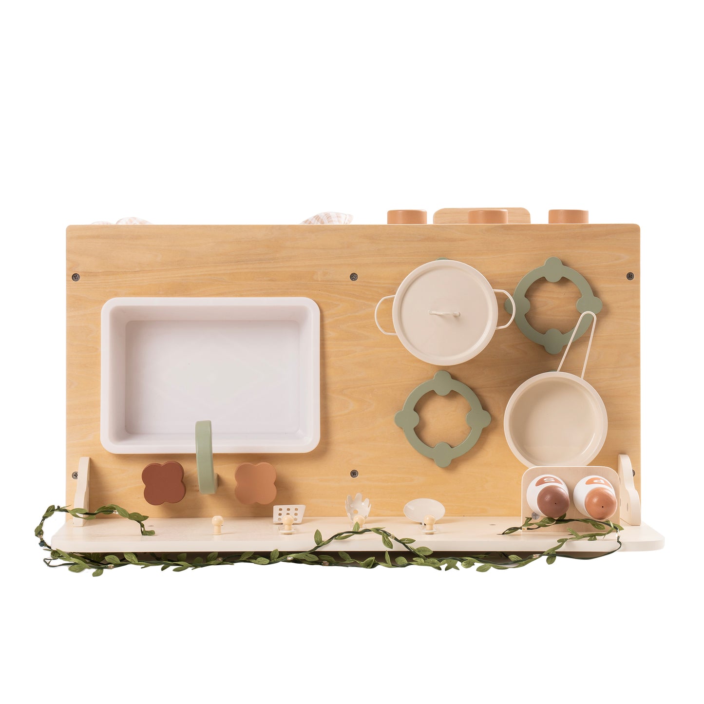 Cream Kitchen Playset with Bohemian-inspired Design for Kids