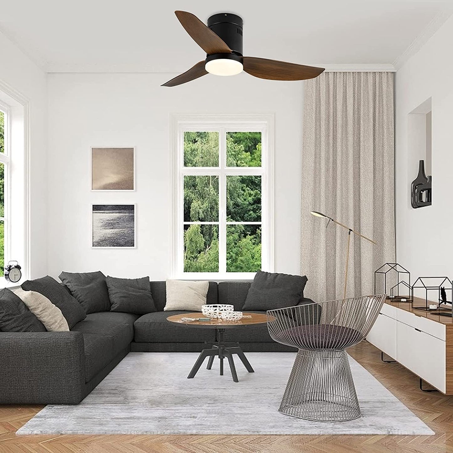 Modern Ceiling Fan with LED Light and Remote Control