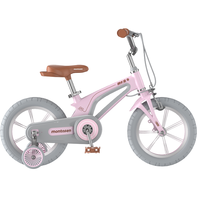 14" Kids Bike for Girls and Boys, Magnesium Alloy Frame with Auxiliary Wheel, Kids Single Speed Cruiser Bike.