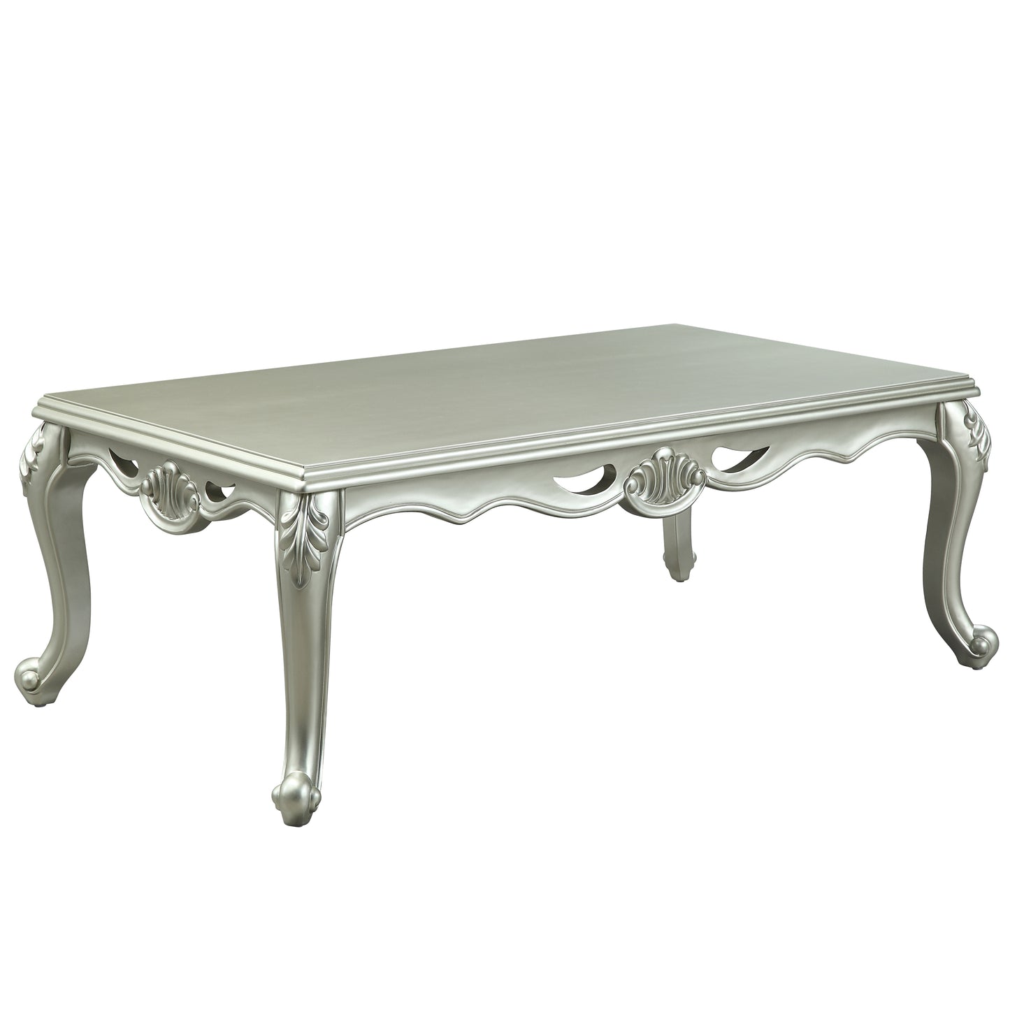 Qunsia Brown Wood Coffee Table with Champagne Finish LV01120