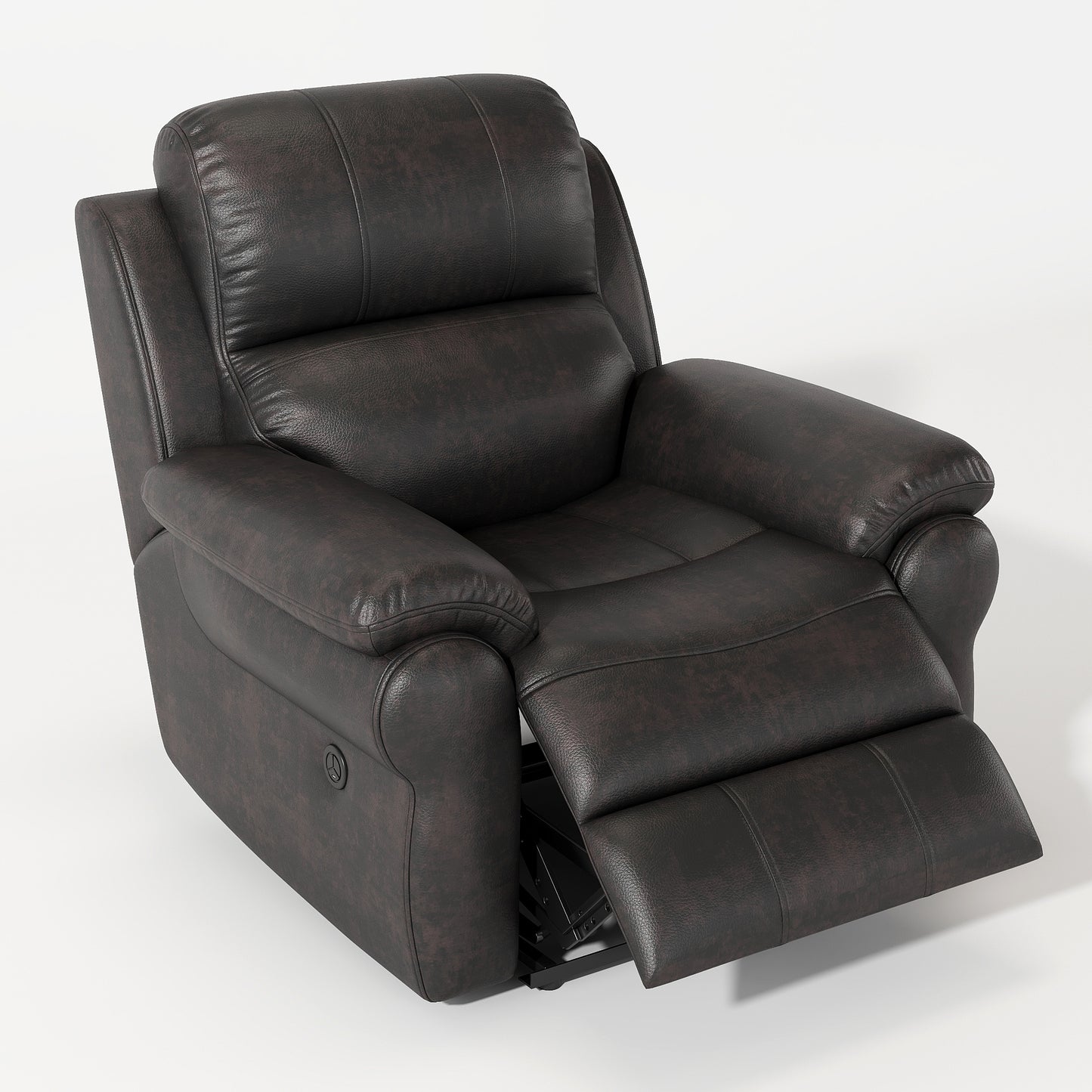 Breathable Fabric Power Reclining Chair with Magazine bag, USB button - Espresso