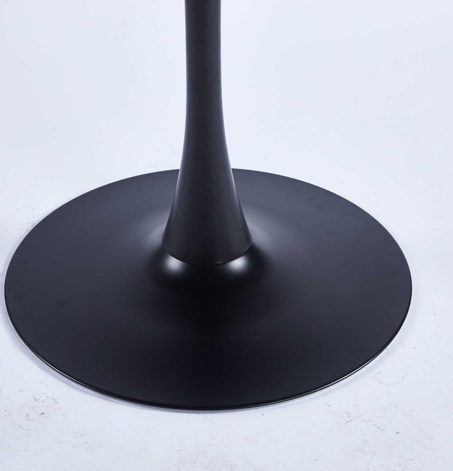 Modern Matte Black Pedestal Dining Table for 4-6 People