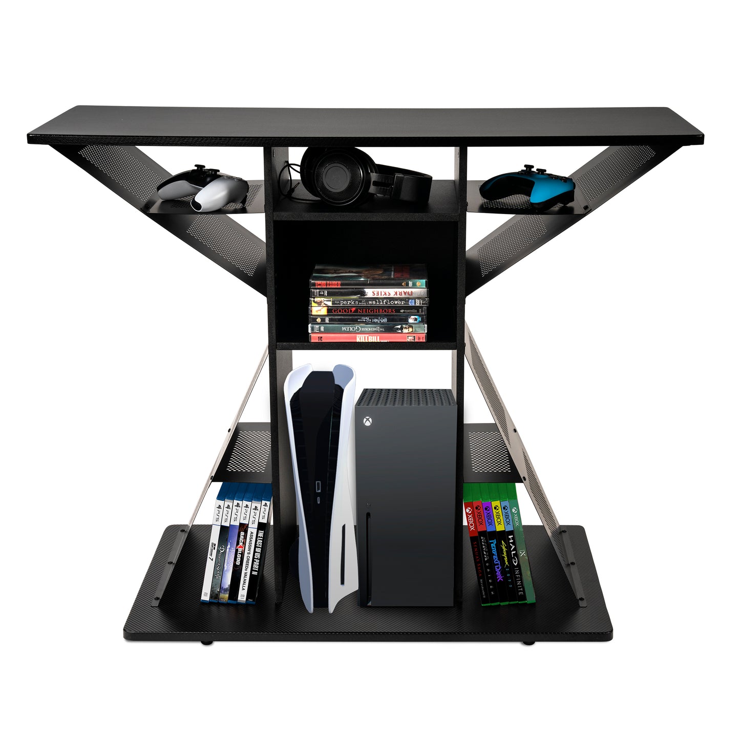 Modern Black Entertainment Media Stand by Hub-Atlantic Phoenix