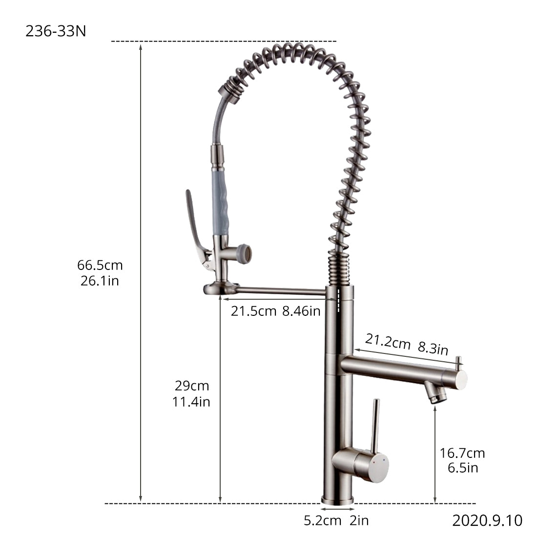 Kitchen Faucet with Pull Down Sprayer Brushed Nickel Stainless Steel Single Handle 
 Kitchen Sink Faucets