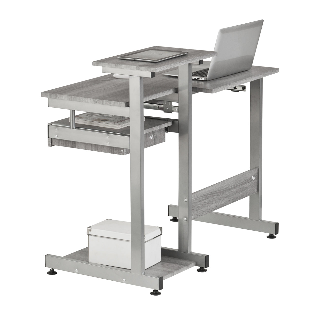 Techni Mobili Grey Computer Workstation Desk