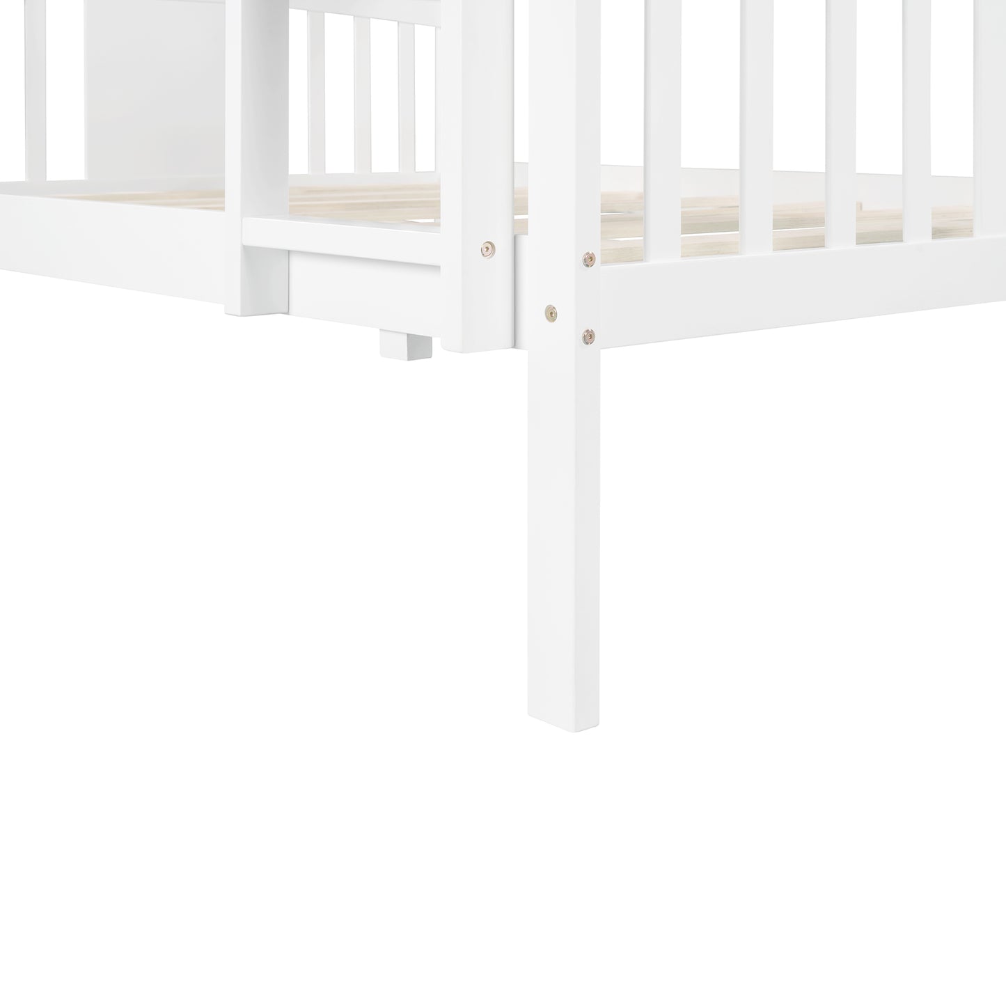 Stylish White Full-Size Bunk Bed with Ladder and Versatile Design