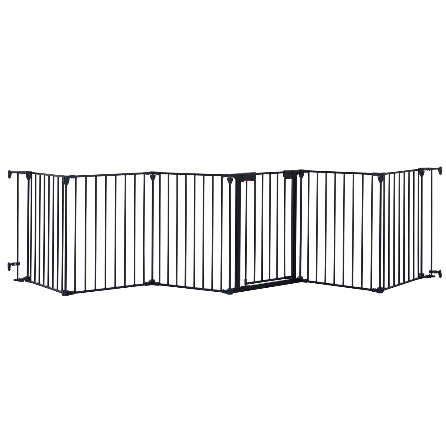 152" Adjustable Safety Gate  6 Panel Play Yard Metal Doorways Fireplace Fence Christmas Tree Fence Gate for House Stairs Gate prohibited area fence