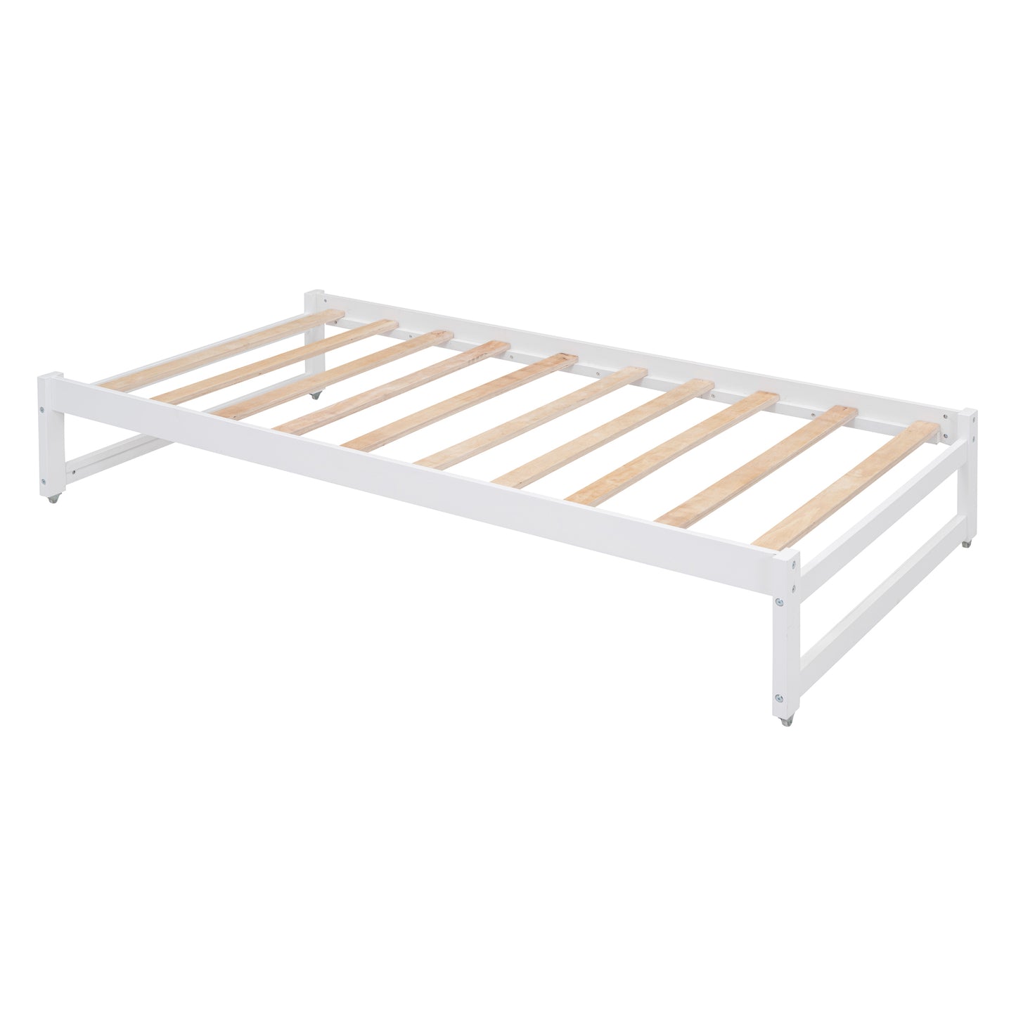 Twin XL Wooden Daybed with 2 Twin Trundles and Storage Shelf, Daybed with USB Charging Ports, No Box-spring Needed, White