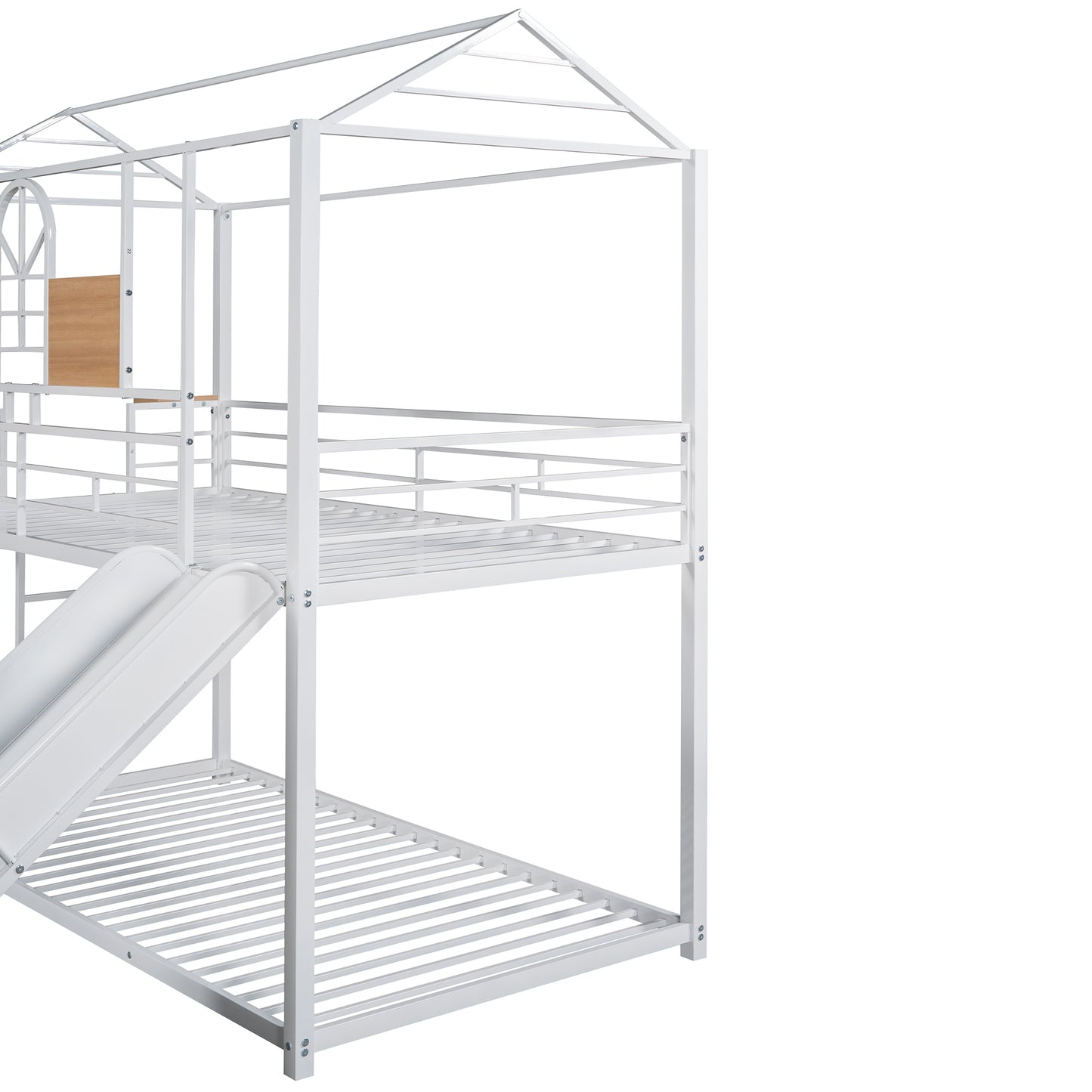 Metal Playhouse Bunk Bed with Slide - Trio of Color Options and Safe Design