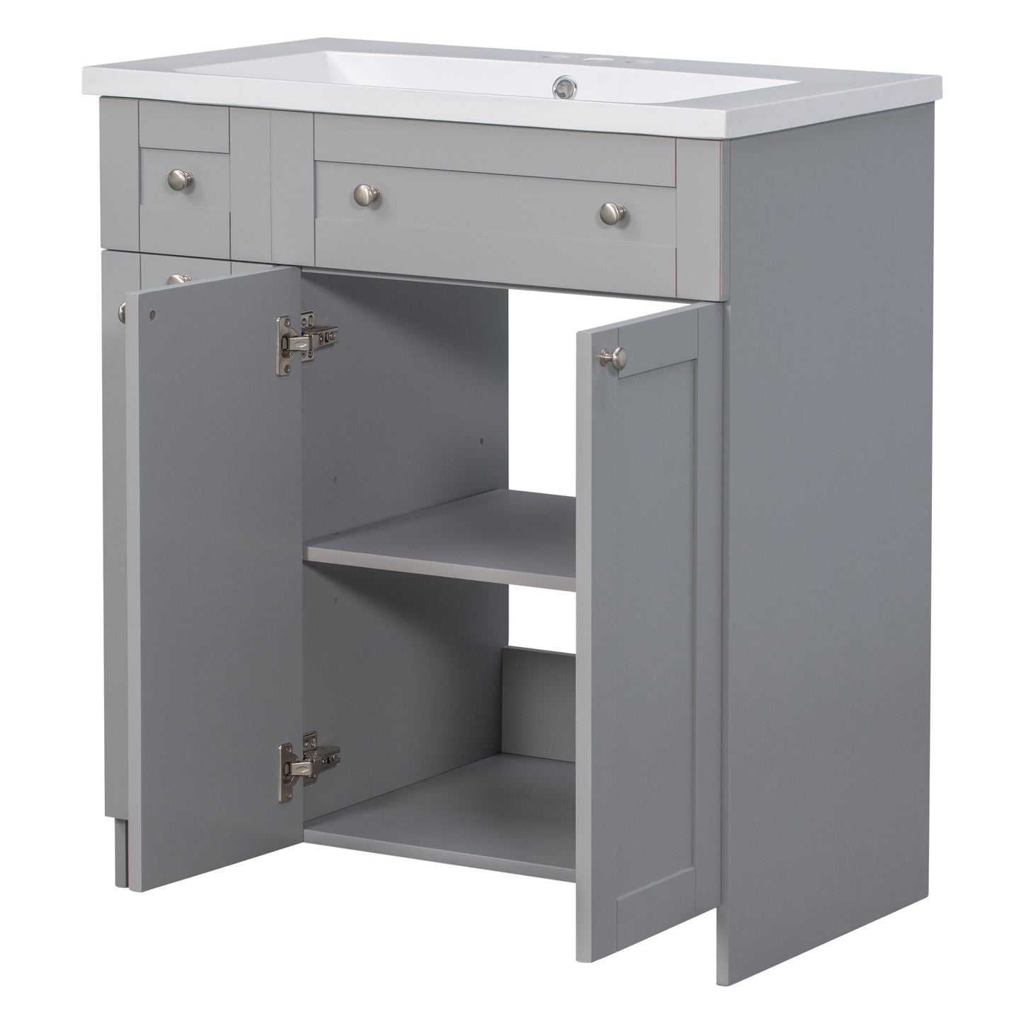 30" Bathroom vanity with Single Sink in grey,Combo Cabinet Undermount Sink,Bathroom Storage Cabinet