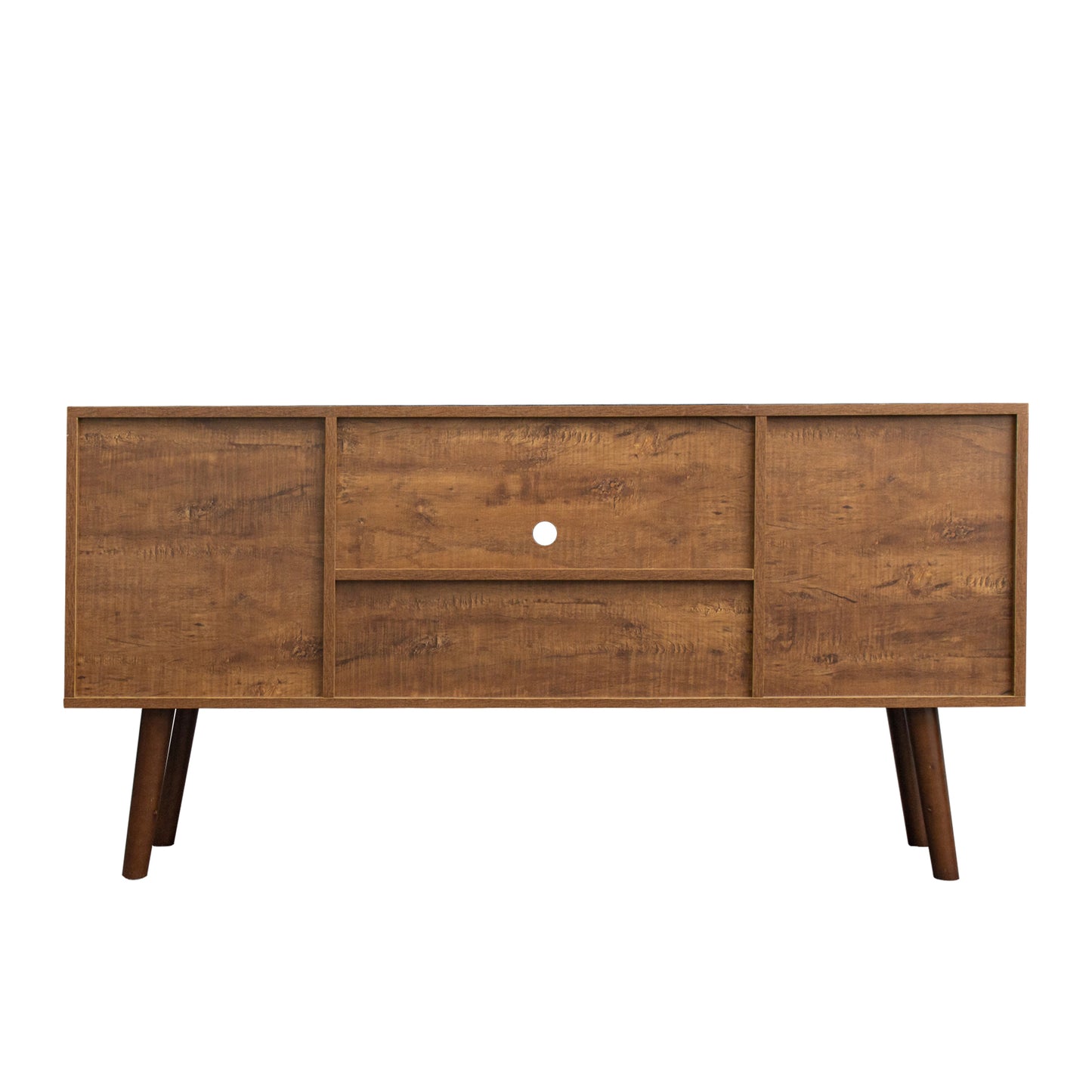 High-Quality Walnut TV Stand with Ample Storage and Sturdy Construction