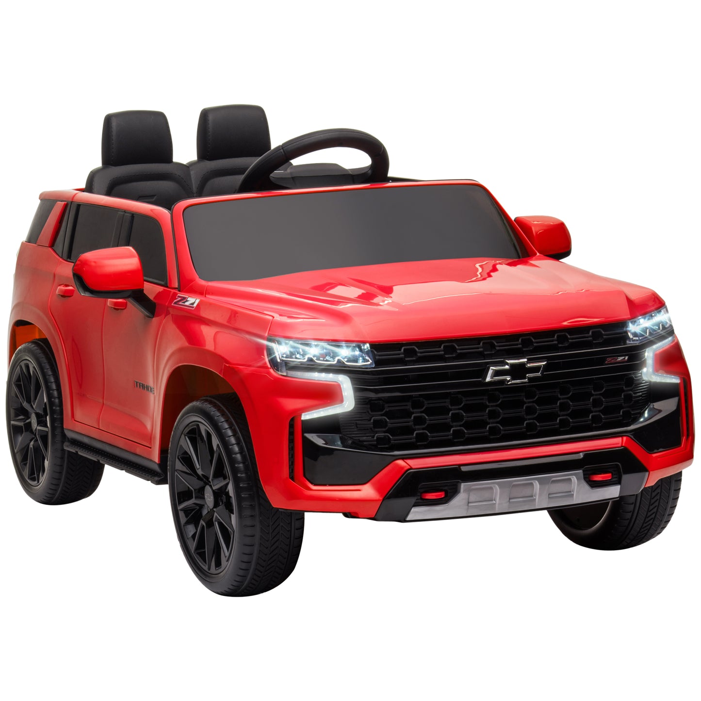 Aosom Chevrolet TAHOE Licensed Kids Ride on Car, 12V Battery Powered Kids Electric Car with Remote Control, Music, Lights, Horn, Suspension for 3-6 Years Old, Red