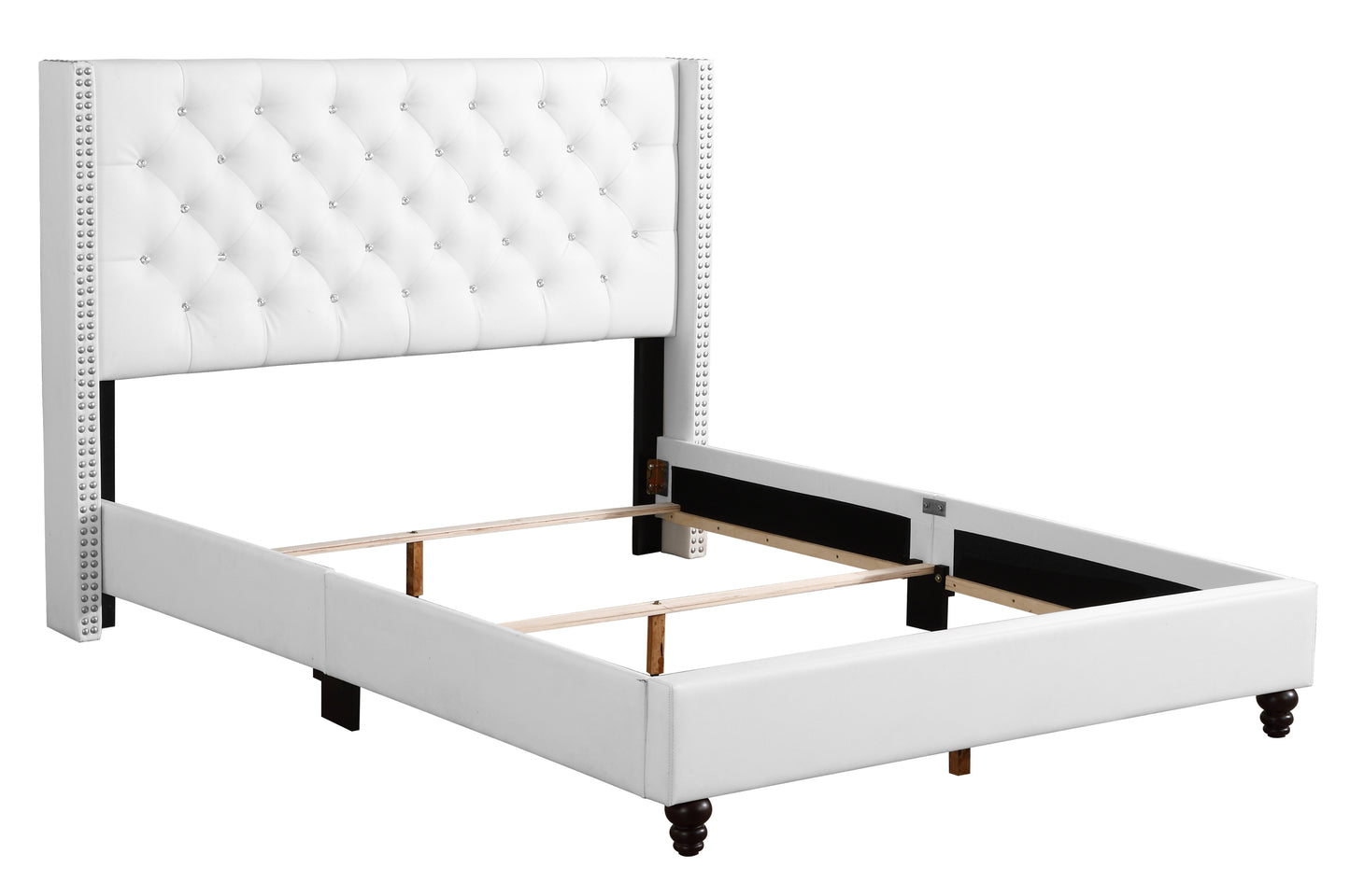 Julie G1918-FB-UP Full Upholstered Bed , WHITE