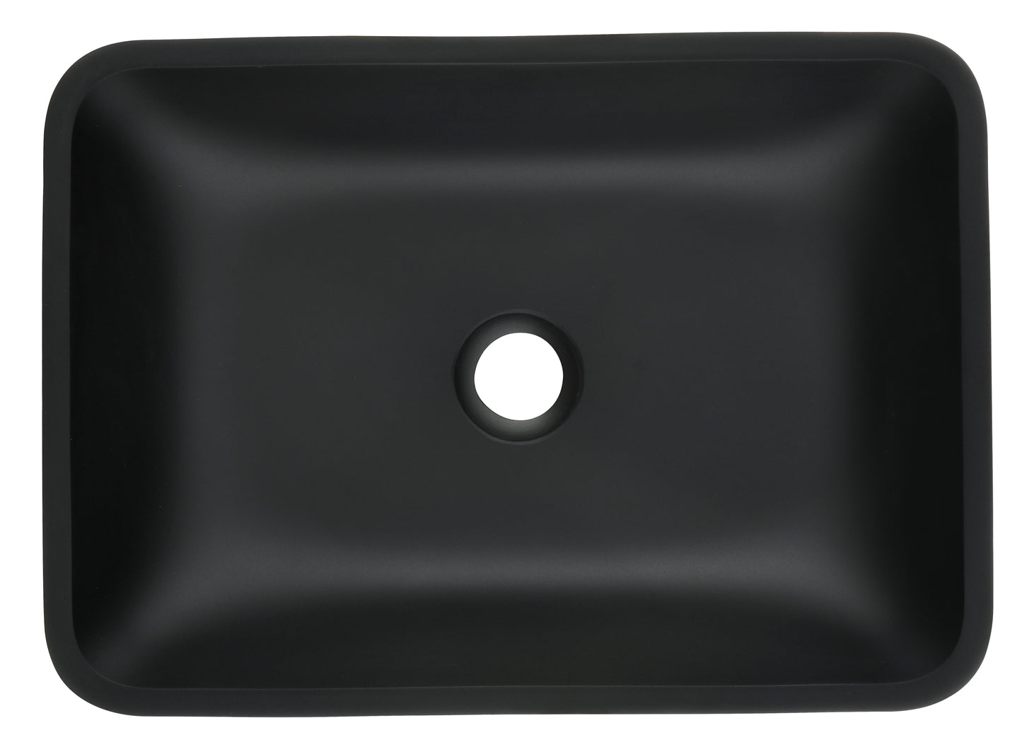 Black Matte Glass Vessel Bathroom Sink Set with Faucet and Drain