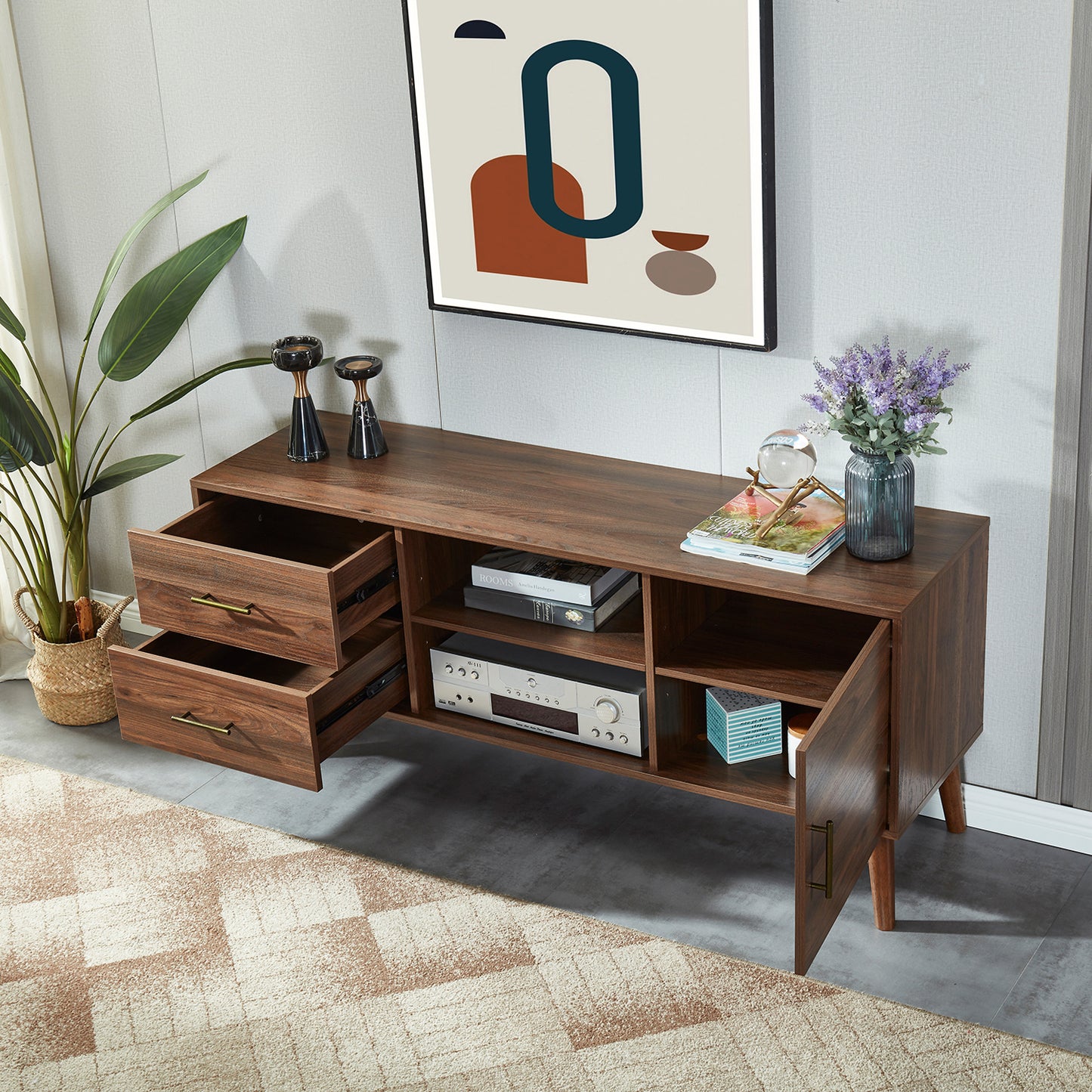 Vintage Walnut TV Cabinet