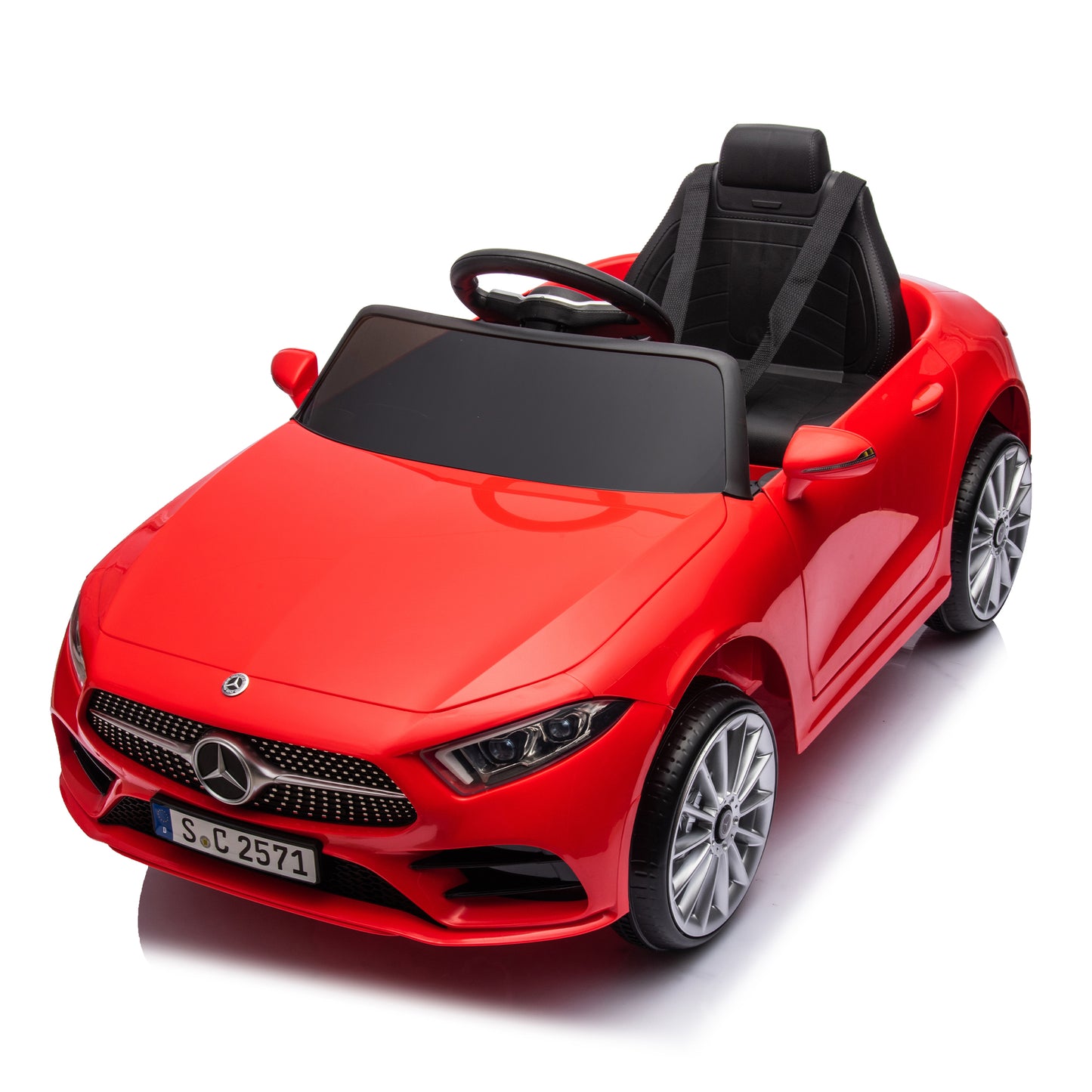 12V Kids Ride On Car w/ Parents Remote Control,Licensed Mercedes-Benz CLS 350 for Kids,Four Wheel Suspension,Power Display,Music,Volume Control,LED Lights,MP3,USB/SD for Kids 37-95 months.