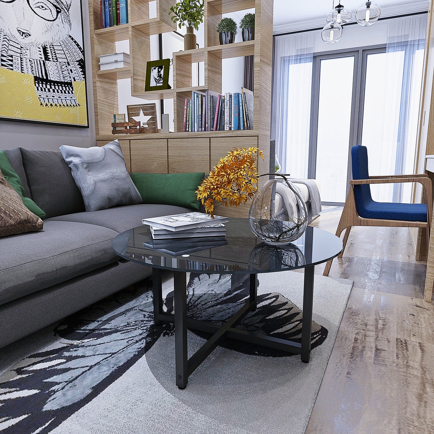 Elevate Your Living Room with this Stylish Whole Black Glass Coffee Table