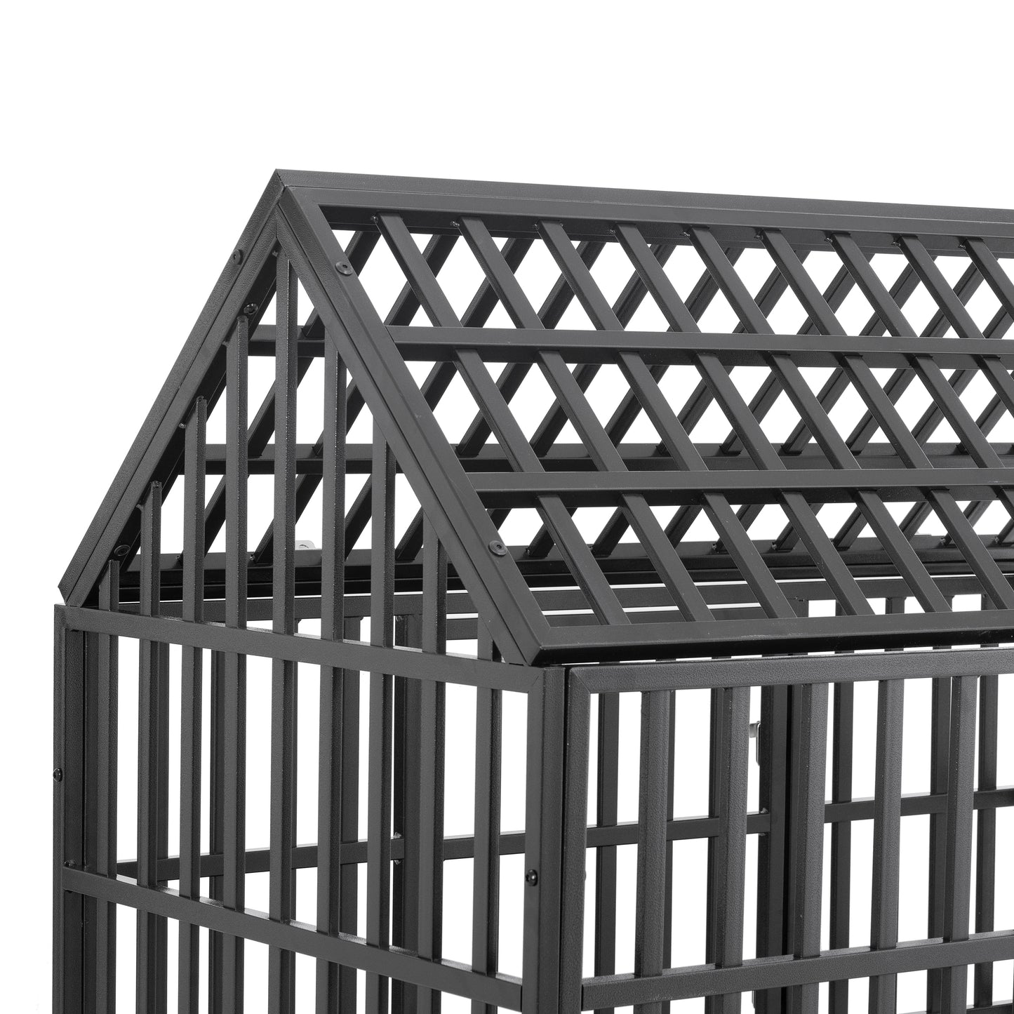 Heavy Duty Dog Cage  pet Crate with Roof & window on roof