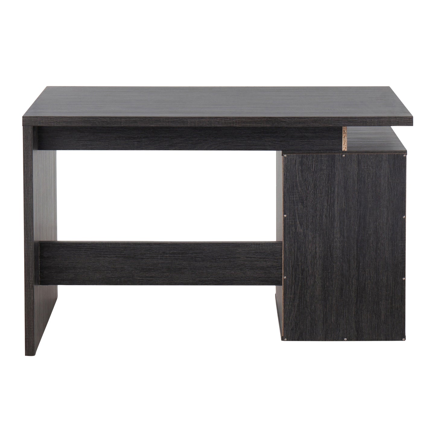 LumiSource Quinn Modern Charcoal Wood Desk with White Drawers