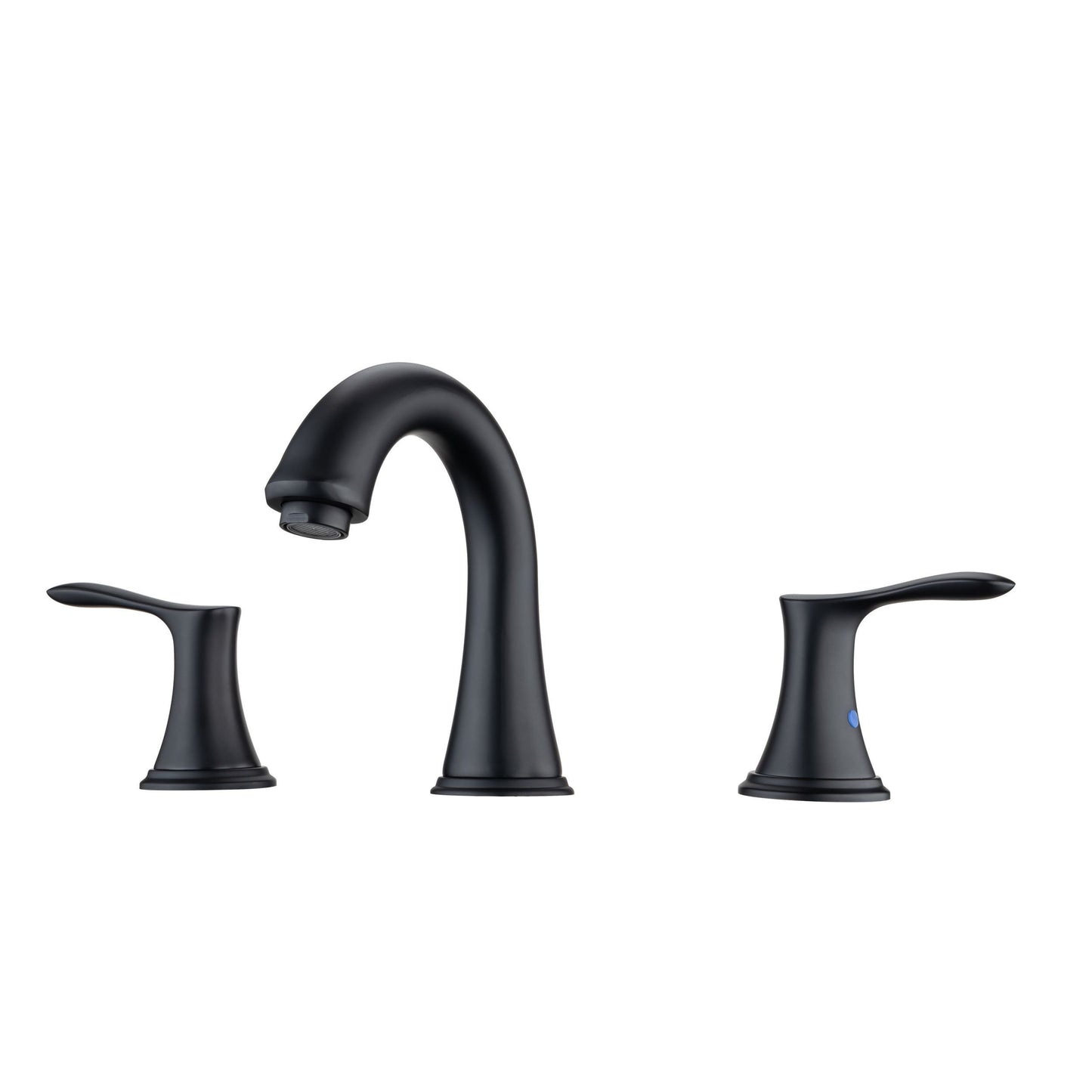 Elegant Matte Black Widespread Bathroom Faucet Set with Drain Assembly