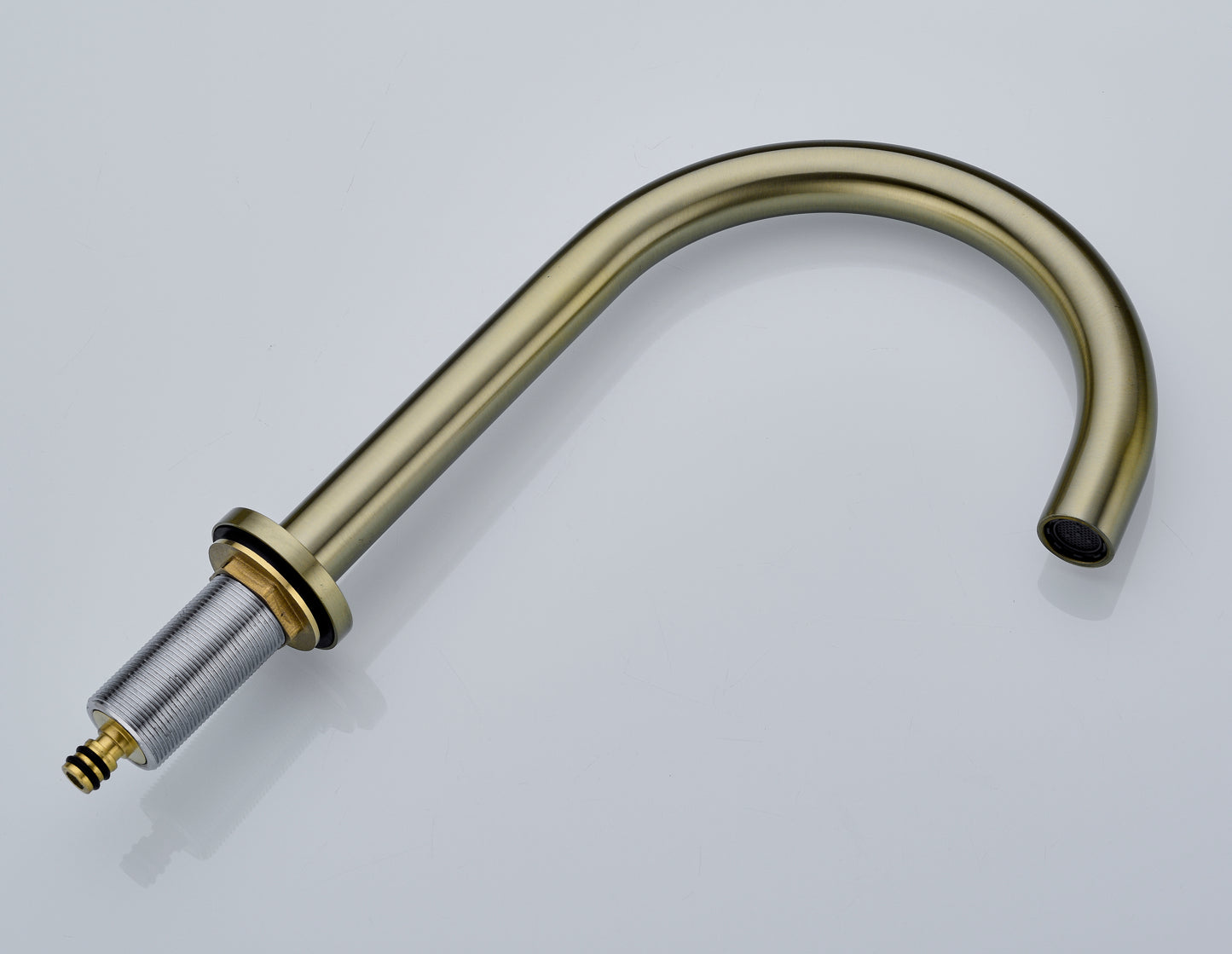 Gold High Arc 3-Hole Widespread Bathroom Sink Faucet with Rotatable Spout