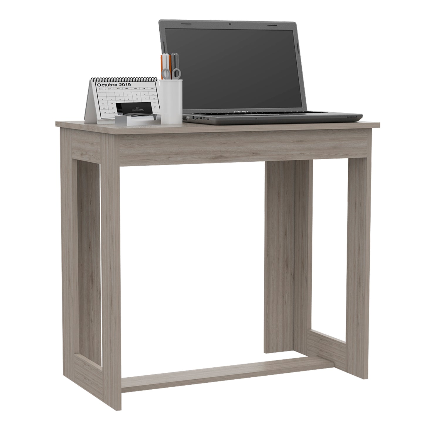 Grey Rectangle Writing Desk for Home Office and Remote Learning