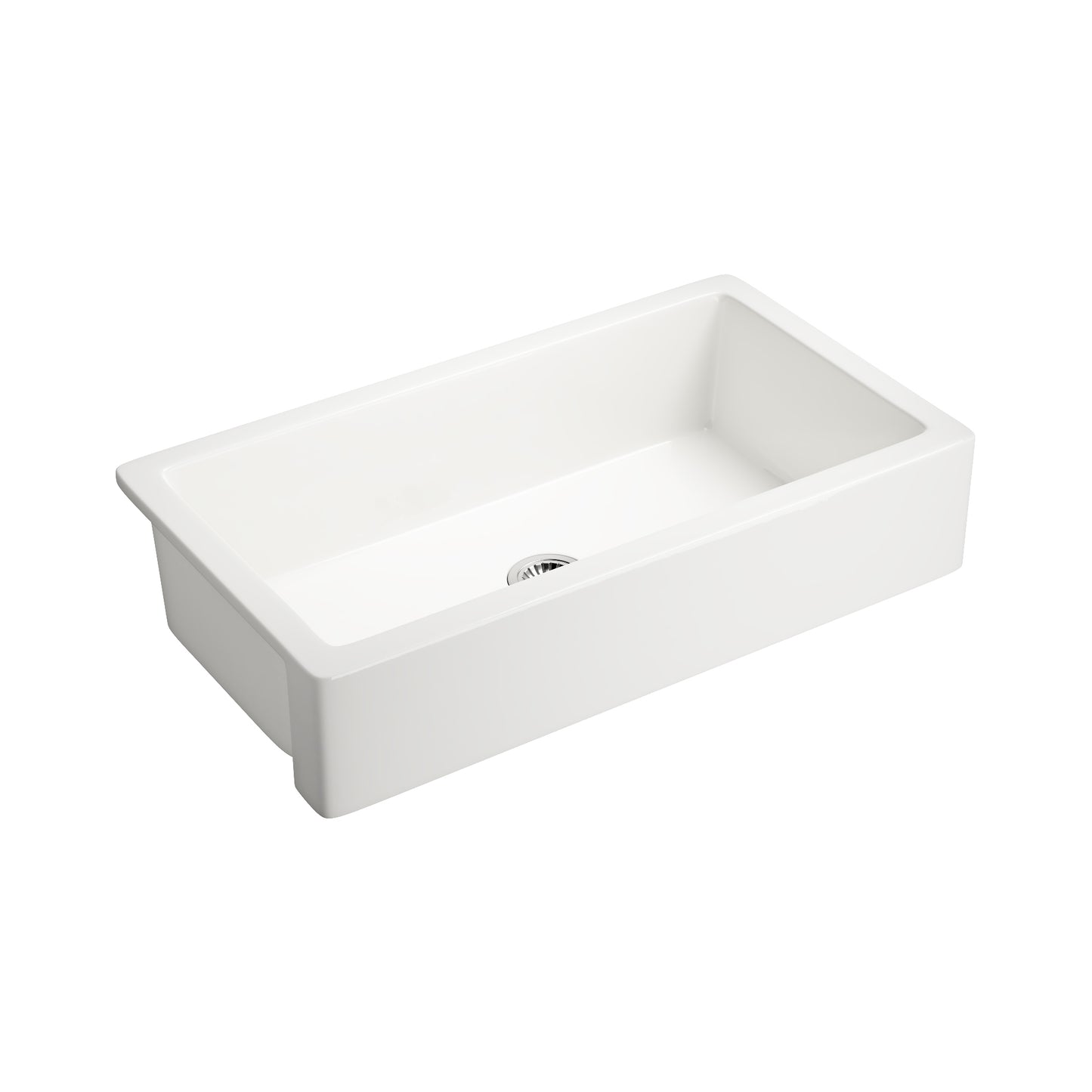 White Ceramic Undermount Farmhouse Kitchen Sink - Vintage Design