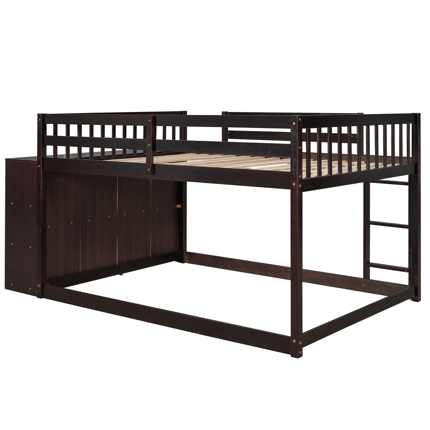 Espresso Bunk Bed with Ample Storage and Solid Construction