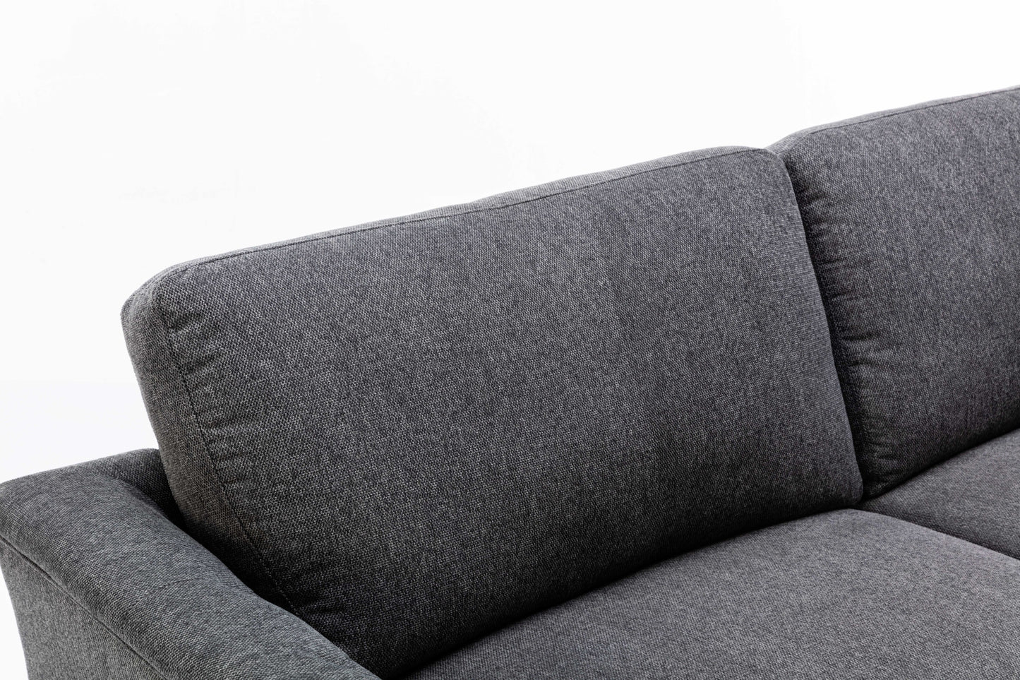 Stanton Dark Gray Linen Sofa with Tufted Arms