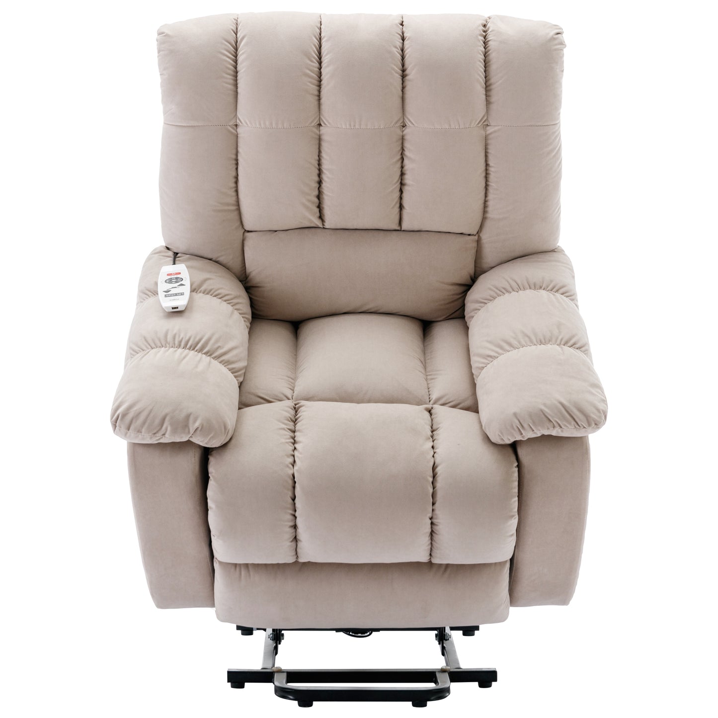 Electric Power Lift Massage Recliner Chair with Heat and Vibration, Beige - Comfortable and Customizable Electric Lift Recliner with Massage Function